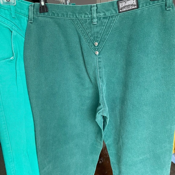 Vintage Green Rough Rider Jeans - Picture 2 of 2